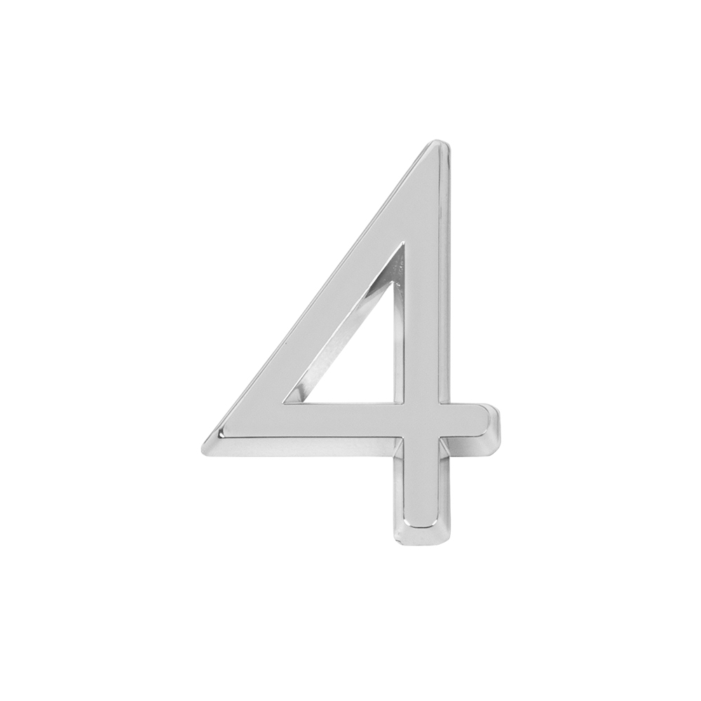 Цифра Fuaro (Фуаро) "1" самоклеящаяся ABS (50х37) (FUARO) CP хром