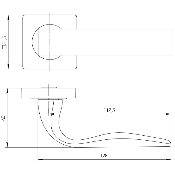 Ручка Ajax (Аякс) раздельная K.JK51.EVO (EVO JK) BL-24 черный
