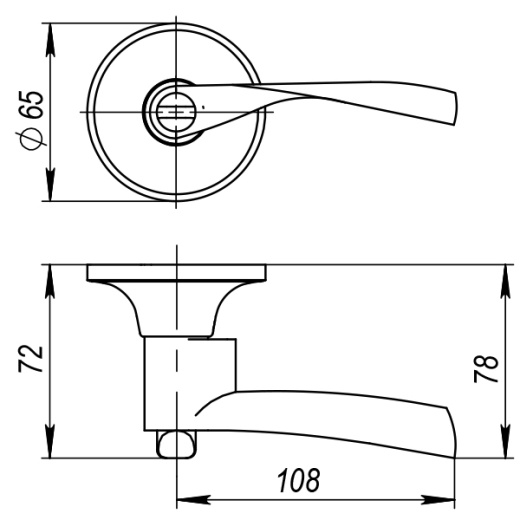 Ручка Ajax (Аякс) защелка DK610 AB-PS (6010 AB-P) (без фик.) бронза