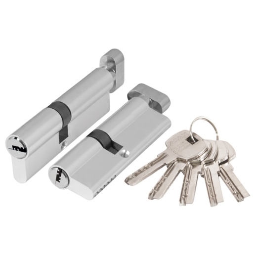 Цилиндровый Ajax (Аякс) механизм (AX202/100) AX2002Knob100 (45+10+45) CP хром с вертушкой